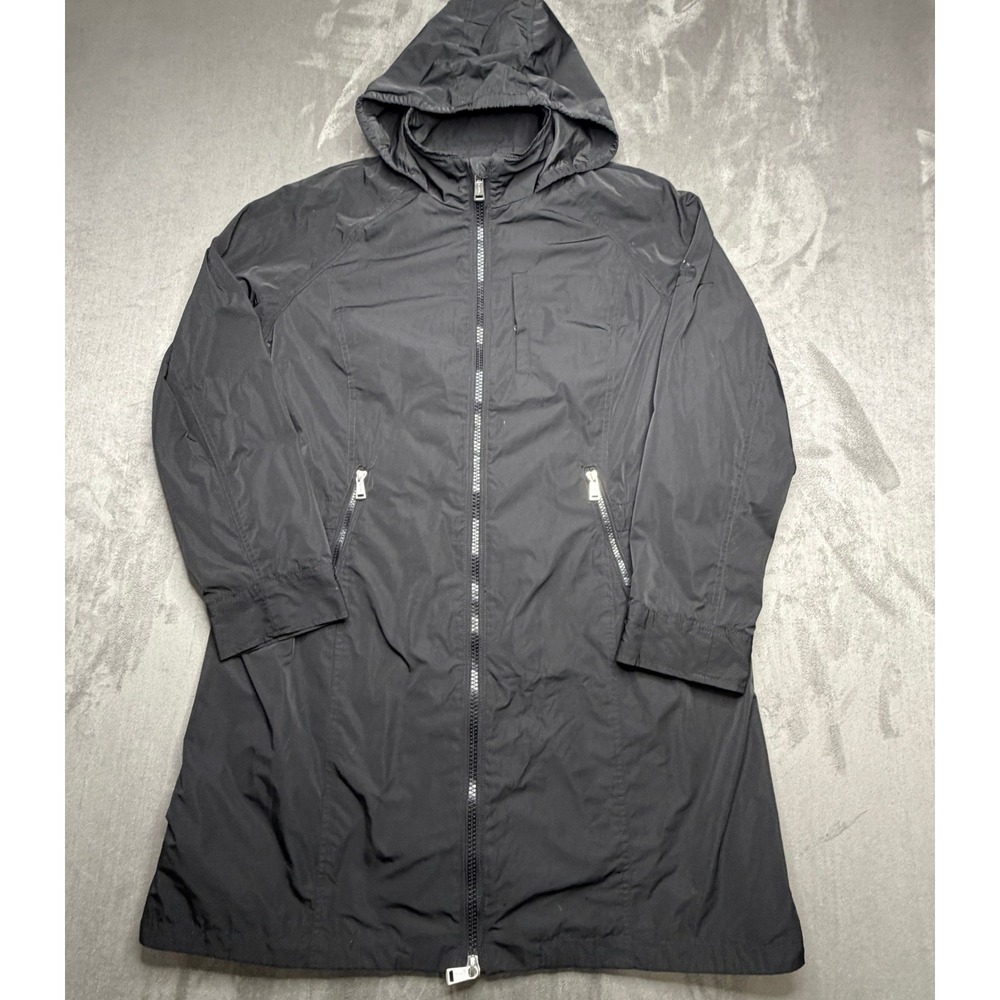 Lauren Ralph Lauren L-RL Active Jacket Women XL Black Lightweight Rain Coat Long